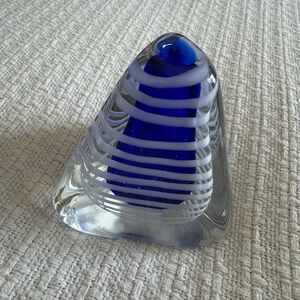 Vintage Cobalt Blue Art Glass Murano Style Perfume Vase